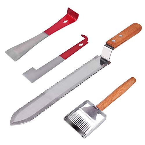 Time wave 19 Pcs Beekeeping Supplies Tools Kit for Beekeeper Necessary Bee Hive Supplies, Professional Beekeeping Starter Tool Kit with Large Jacket, Beehive Kit, Bee Smoker Kit, Hive Tools