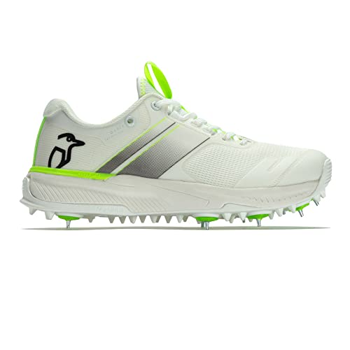 Kookaburra Kc Players Spike Cricket Shoe Cricket Shoe, Unisex Cricket Shoe White Lime