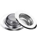 Luxerlife Upgraded Version Kitchen Sink Strainer, Stainless Steel Sink Strainer, Large Wide Rim 4.3" Diameter Sink Stopper (2-Pack)