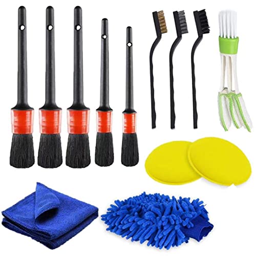 DABOBOTOOL Car Cleaning Tools Kit, 27 Pcs Car Detailing Brush Set, Auto Detailing Drill Brush Set for Cleaning Automobile Interior, Exterior, Wheels, Dashboard, Leather, Air Vents