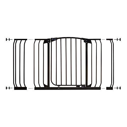 Dreambaby Chelsea Hallway Auto-Close Security Baby Safety Gate - with 9cm & 18cm Extensions - Fits Openings 97.5-133cm Wide & 75cm Tall - Black - Model F790B