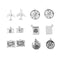 Honbay 60PCS Alloy Travel Charms Pendant Earth Camera Airplane Passport Compass Suitcase Pendants for Earrings Bracelet Necklace Jewelry Making (6 Style), Metal