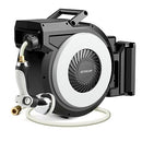 Retractable Garden Hose Reel by BSTOKCAM, 5/8" x 90ft Heavy Duty Water Hose Reels Automatic Rewind Storage, Self Wind Hose and Reel Holder Outdoor Organizer, Nozzle Included