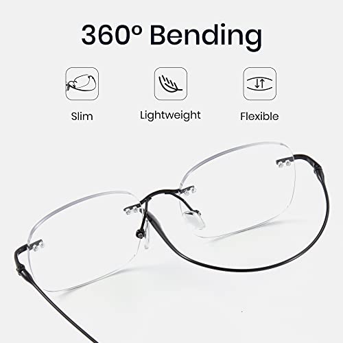 Cyxus Titanium Blue Light Glasses for Men Frameless Rimless Glasses Computer Glasses UV protection Eyeglasses