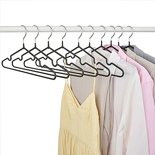 10PCS Metal Clothes Hangers Anti Slip Rubber Coated Wire Suit Coat Hanger Adult