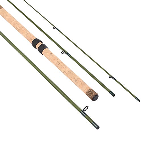 13ft 4 Pieces Carbon Fiber Sections Centerpin Float Fishing Rod 3.9meters Wooden Handle Steelhead Fishing Light Centrepin Line wt 6-10lbs