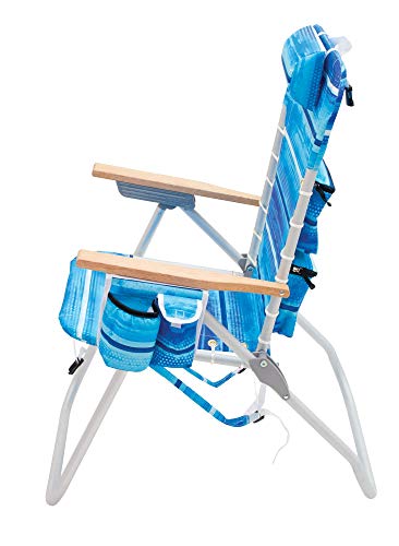 RIO Gear 4-Position Hi-Boy Backpack Beach Chair -Aluminum, Stripe