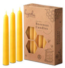 Hyoola Beeswax Taper Candles 12 Pack – Handmade, All Natural, 100% Pure Scented Bee Wax Candle - Tall, Decorative, Golden Yellow – 6 Hour Burn Time