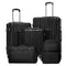 COOLIFE Luggage Expandable Suitcase PC+ABS 3 Piece Set with TSA Lock Spinner Carry on 20in24in28in, Black, 3 piece set