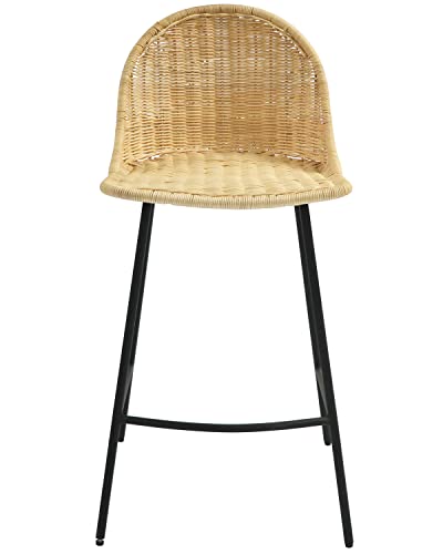 ECLYL Dining Chairs Set of 2, Woven Rattan Chair, Rattan Counter Stools with Backs for Kitchen Counter, Dining Room, Coffee Bar