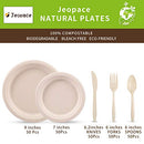 Paper Plates Heavy Duty,Paper Plates Set,Dinner Plates Set,Sugarcane Disposable Paper Plates Set Eco,9 Inch and 7 Inch Party Plates,Forks,Knives and Spoons Set for 50 People [250 PCS]