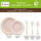 Paper Plates Heavy Duty,Paper Plates Set,Dinner Plates Set,Sugarcane Disposable Paper Plates Set Eco,9 Inch and 7 Inch Party Plates,Forks,Knives and Spoons Set for 50 People [250 PCS]