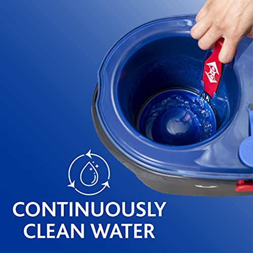 O-Cedar EasyWring RinseClean Microfiber Spin Mop & Bucket Floor Cleaning System with 3 Extra Refills, Grey, (169429)