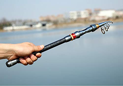 NUZAMAS 3.6m (11.8 ft) Carbon Spin Fishing Rod Portable Telescopic Fishing Rod Travel Camping Fresh & Saltwater Fishing