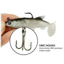 5X Soft Plastic Vibe Lures Poddy Mullet Flathead Jig Heads Barra Cod Fishing