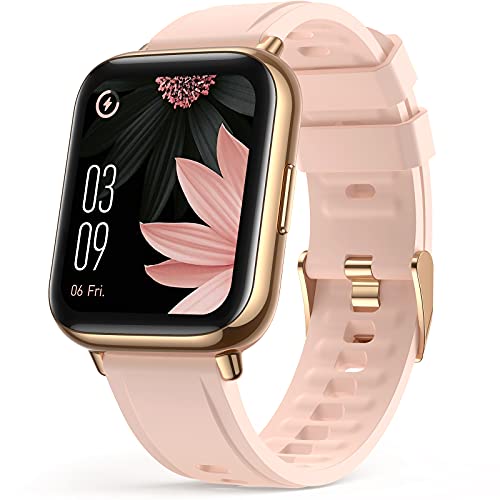 Smart Watch for Women, AGPTEK 1.69"(43mm) Smartwatch for Android and iOS Phones IP68 Waterproof Fitness Tracker Watch Heart Rate Monitor Pedometer Sleep Monitor for Women, LW31 (Pink)