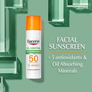 Eucerin Sun Oil Control SPF 50 Face Sunscreen Lotion with Oil Absorbing Minerals, 2.5 Fl Oz Bottle, White