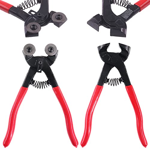 Swpeet 2Pcs Mosaic Tools Set, Including Heavy Duty Glass Mosaic Cut Nippers and Tile Nippers, Hardened Alloy Strength Steel Perfect for DIY Tile Mosaic Cutter