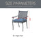LOKATSE HOME 8 Piece Outdoor Patio Dining Chair Set Metal Furniture with Arms and Seat Cushions, Blue
