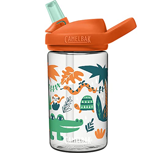 CamelBak Eddy+ 14 oz Kids Water Bottle with Tritan Renew – Straw Top, Leak-Proof When Closed, 14oz, Jungle Animals