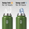 Berusd Insulated Water Bottle, Leak Proof, Vacuum Insulated Stainless Steel Sports Water Bottle, Double Walled, Travel Cup Thermo Mug Drink Flasks, Metal Canteen,Sage Green