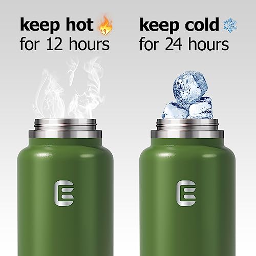 Berusd Insulated Water Bottle, Leak Proof, Vacuum Insulated Stainless Steel Sports Water Bottle, Double Walled, Travel Cup Thermo Mug Drink Flasks, Metal Canteen,Sage Green