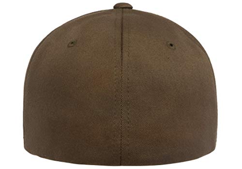 Flexfit Men's Wooly Combed Twill Fitted Baseball Cap, Olive, Large-X-Large