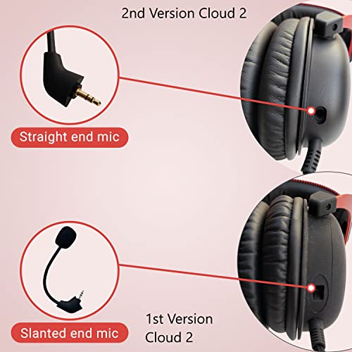 TNE 2-Pack Replacement Cloud 2 Game Mics Microphone Boom for 1st Version Wired Kingston HyperX Cloud 2 II Cloud Core Cloud Pro CloudX PS4 Xbox One Nintendo Switch Computer PC Gaming Headsets