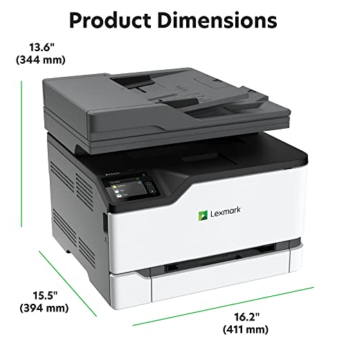 Lexmark MC3326i Colour Multifunction Laser Printer with Print, Copy, Cloud Fax, Scan and Wireless Capabilities, Full-Spectrum Security, 3 Year Guarantee and Prints Up to 24 ppm (UK Version)