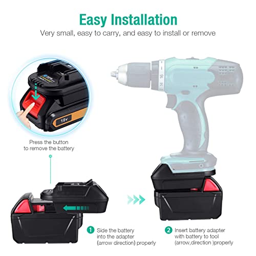 FirstPower Battery Adapter for Makita 18V Lithium-ion Power Tools,Convert Milwaukee 18V or Dewalt 20V Lithium-ion Battery to Makita 18V Lithium-ion Battery