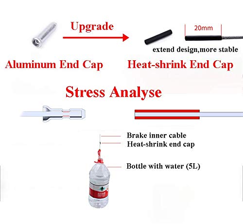 Universal Bicycle Brake & Shift Derailleur Cable (Housing & Cables) Complete Set with Aluminum End Caps S Hook Crimps for Mountain Road MTB Bike Replacement (Red)