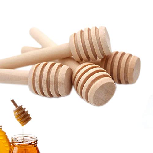 50 Pcs Honey Dipper Stick Mini Wooden Dispensing Collecting Kitchen Dining (3 inch)