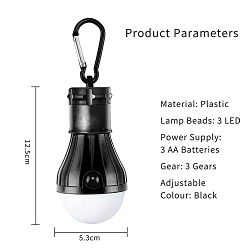 DawnTrees Tent Light, Camping Light, Camping Tent Portable LED Lights, Battery-Powered Emergency Lights, Hurricane Lights, Blackout Lights, Hook Lights, Used for Hurricane Emergency Backpack Hiking.