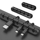 Cable Clips Cord Management Organizer, 3 Packs Adhesive Hooks, Wire Cord Holder Power Cords Charging Accessory Cables, Mouse Cable, PC, Office Home (7, 5 and 3 Slots) (Black)