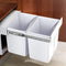 Cefito Rubbish Bin, 15L Twin Kitchen Pull Out Waste Bins Small Dual Under Sink Slide Garbage Trash Dustbin Basket Home Storage Container, with Lids Sliding White