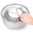 Zyliss Easy Spin 2 AquaVent Large Salad Spinner - Salad Spinner with Pull Cord - Manual Vegetable and Fruit Dryer - Vegetable Spinner with Brake - Stainless Steel - Salad Bowl for 4 to 6 Servings