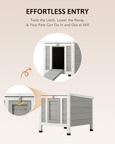 CO-Z Topnotch Weatherproof Outdoor Wooden Bunny Rabbit Hutch Pet Cage Cat Shelter in White