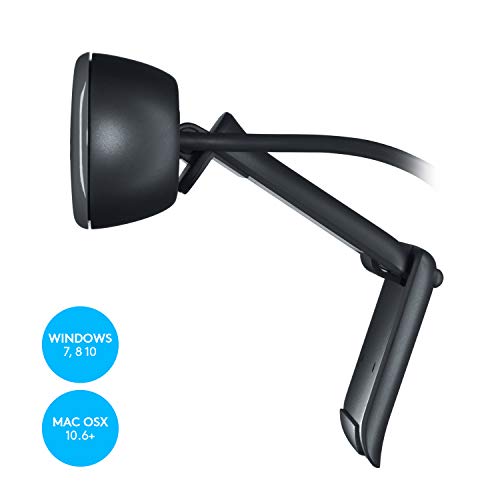 Logitech C270 HD Webcam, HD 720p/30fps, Widescreen HD Video Calling, HD Light Correction, Noise-Reducing Mic, for Skype, FaceTime, Hangouts, WebEx, PC/Mac/Laptop/MacBook/Tablet - Black