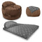 CordaRoy's Chenille Nest Gaming Bean Bag Chair with Controller Pockets and Handle, Convertible Foam-Filled Chair/Queen-Size Lounger, Espresso