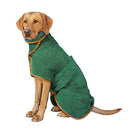 Dog Bathrobe Towel, Pet Drying Coat,Fast Drying Super Moisture Absorbent Dog Bathrobe Microfibre Towelling,Adjustable Collar and Waist Pet Dog Cat Bath Robe for Large,Medium,Small Dogs Green (M)
