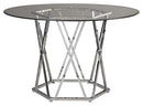 Signature Design by Ashley D275-15 Madanere Dining Table, Round, Chrome