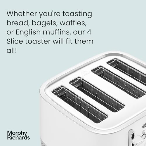 Morphy Richards Illumination Bread Toaster 4 Slice Electric 2 Wide Slots White