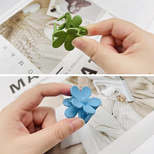 12Pcs Small Flower Hair Claw Clips,DanziX Flower Shaped Hair Clips,1.35 Inch Mini Hair Jaw Clips/Hair Clamps Nonslip Clip/Hair Accessories for Women Girls Kids