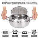 Deep Fryer Pot,Oxydrily Japanese Tempura Deep Fryer Stainless Steel Frying Pot With Thermometer