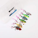 WANBY Proven Explosive Color Special Spinner Spoon Swimbait Vibrating Jigging Freshwater Saltwater Fishing Lures with Hook Fishing Tackle for Trout Bass Salmon（7Pcs）