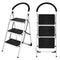Costway 3 Step Ladder, Folding Step Stool Stepladders W/Widen Pedal, Portable Step Ladder for Home and Kitchen Use, 150KG Weight Capacity, White (3-Step)