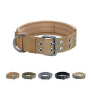 EXCELLENT ELITE SPANKER 1.5" Width Military Dog Collar Adjustable Metal D Ring & Buckle Working Dog Collar for Medium Large Dogs (Coyote Brown-L)