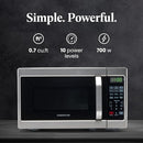 Farberware Countertop Microwave 700 Watts, 0.7 Cu. Ft. - Microwave Oven With LED Lighting and Child Lock - Perfect for Apartments and Dorms - Easy Clean Stainless Steel