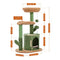 PAWZ Road Cat Tree Cactus Cat Tower with Sisal Covered Scratching Post, Cozy Condo, Plush Perches and Fluffy Balls for Indoor Cats 83.5cm