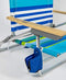 Rio Beach Classic 5-Position Lay-Flat Folding Beach Chair, 30.8" x 24.75" x 29.5", Cool Blue Stripes, Pink/White/Beige/Black, 1 Count (Pack of 1)